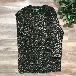United Colors of Benetton Leopard Print Pea Coat